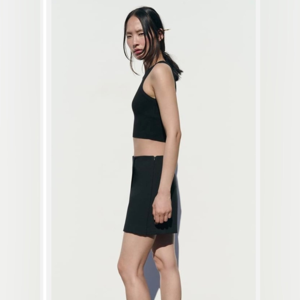 NWT Zara Knit Crop Top. Size M. Black - Picture 5 of 8